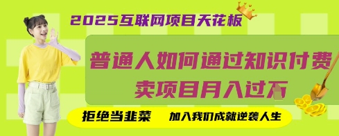 2025互联网项目天花板,普通人如何通过知识付费卖项目月入过W,拒绝当韭菜【揭秘】-智联云境网络科技工作室